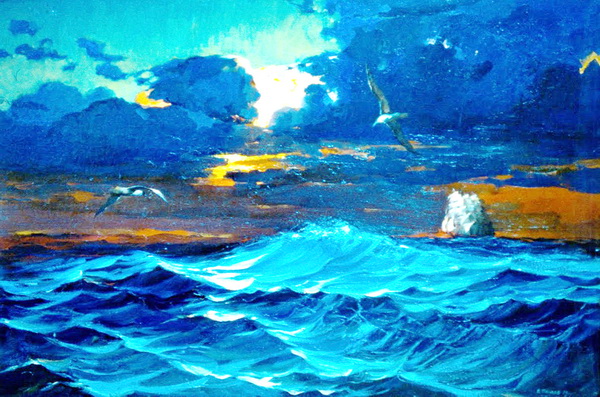 Картина Евгения Пинаева «В синем и далеком океане».