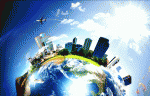 http://wallpapersontheweb.net/10452-globe-travelling-city-planet-building-around-the-world-digital-art-earth-airplane